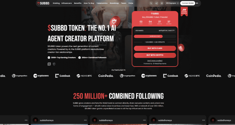 5. SUBBD – universali AI turinio kūrimo platforma su Web3 galimybėmis