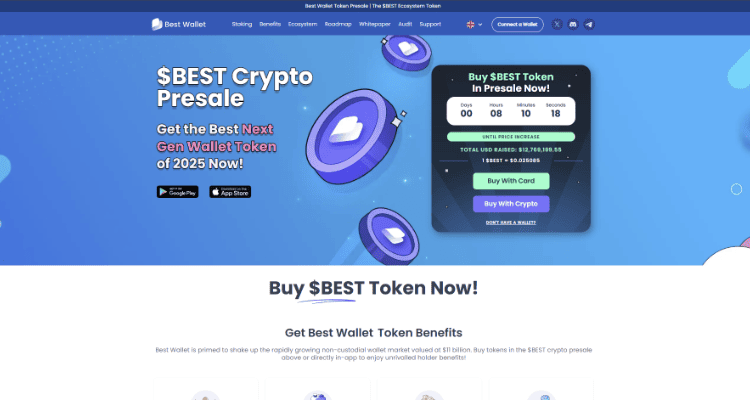 4. Best Wallet Token - vienos geriausios kriptovaliutų piniginės lokalioji moneta