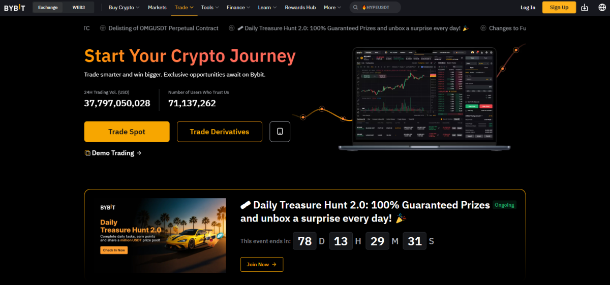 바이비트 선물 거래소 - 비트코인 선물 거래 플랫폼 순위