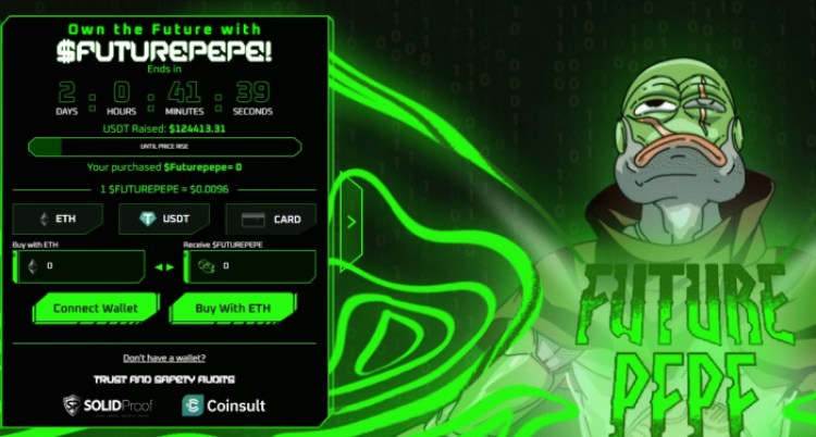 Future Pepe presale page