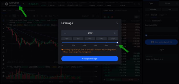 MEXC offers 500x leverage on ETH:USDT