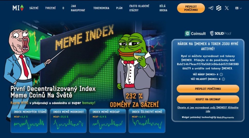 3. Meme Index ($MEMEX) – Sázka na celý svět memecoinů v jednom balení