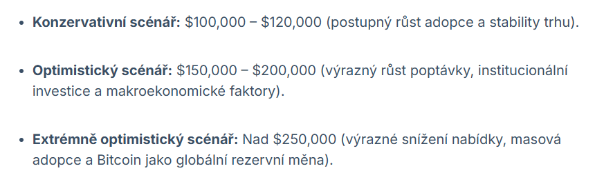 Cenová predikce Deepseek bitcoinu. 