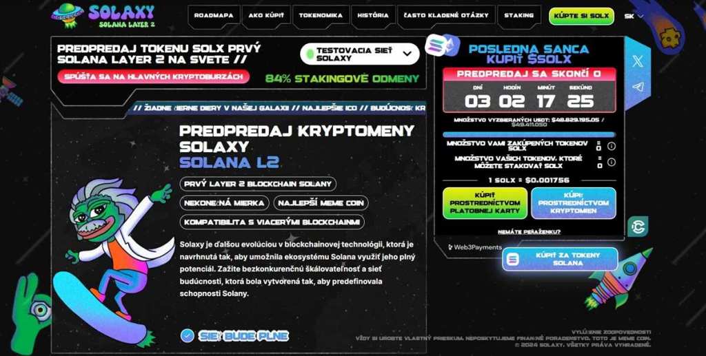 Solaxy Prvá Layer‑2 sieť na Solane podporená AI a zameraná na DeFi