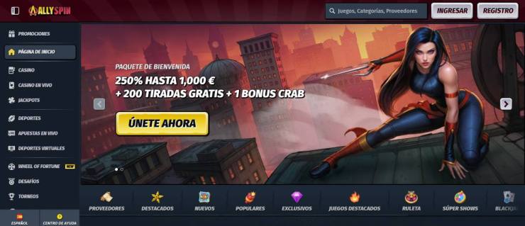 Allyspin no cobra comisiones y permite hacer retiradas inmediatas online