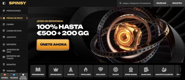 Spinsy es el casino nuevo más recomendado de España