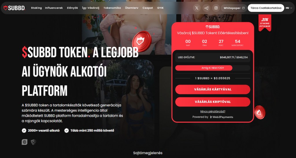 SUBBD ($SUBBD): Ígéretes új kriptó elővétel