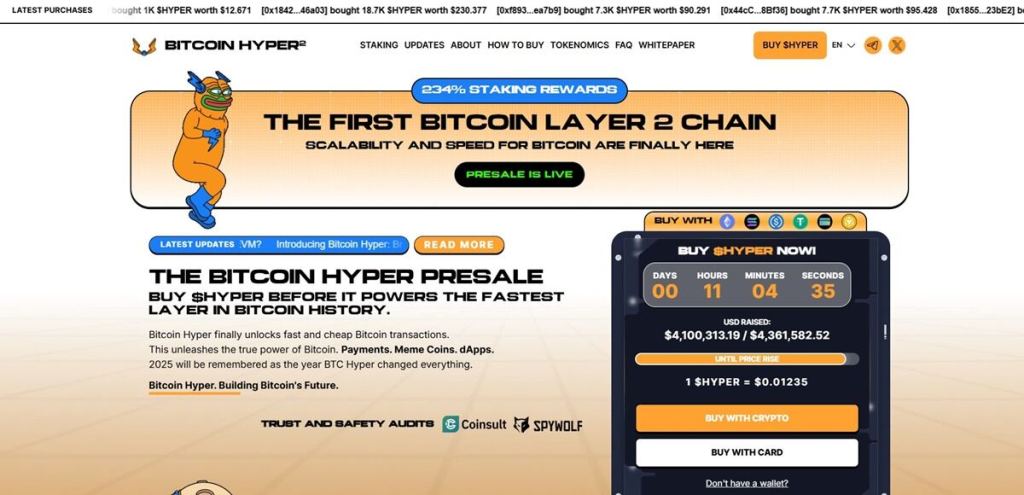 1. Bitcoin HYPER – Napredna Layer 2 tehnologija za brze transakcije