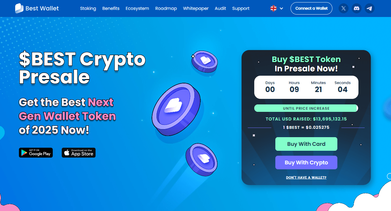 4. Best Wallet Token homepage - nove kriptovalute