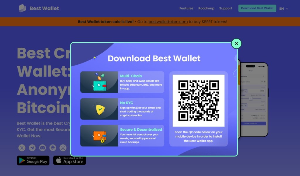Korak 1 – Napravi Best Wallet kripto novčanik - kako kupiti snorter token