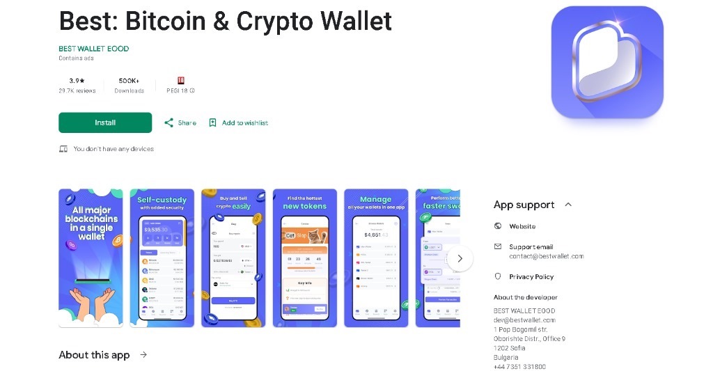 Posjeti i instaliraj Best Wallet