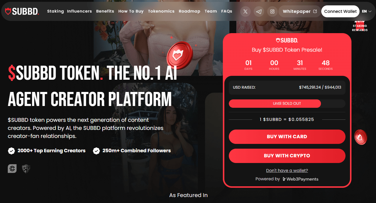 6. SUBBD Token homepage - nove kriptovalute