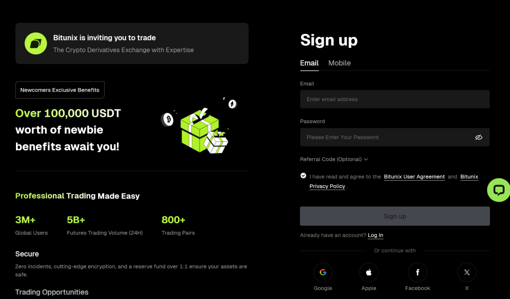bitunix promo akce registrace