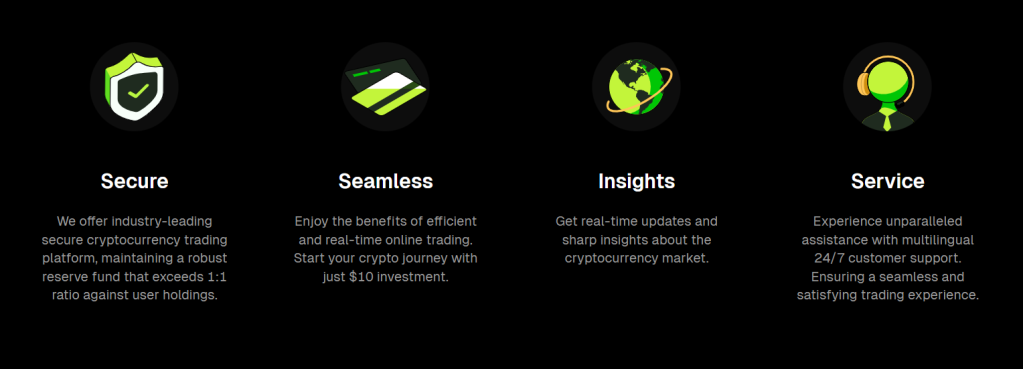 Klíčové vlastnosti Bitunix.