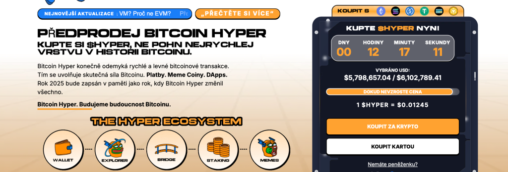 Oficiální web Bitcoin Hyper.
