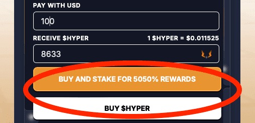 شراء ورهن عملات Bitcoin Hyper لكسب مكافآت رهن قدرها 5050%