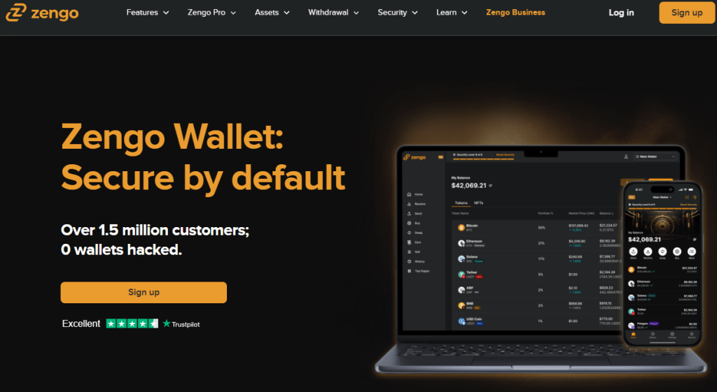 2. Zengo – Portofelul Web3 fără chei, dar cu control total