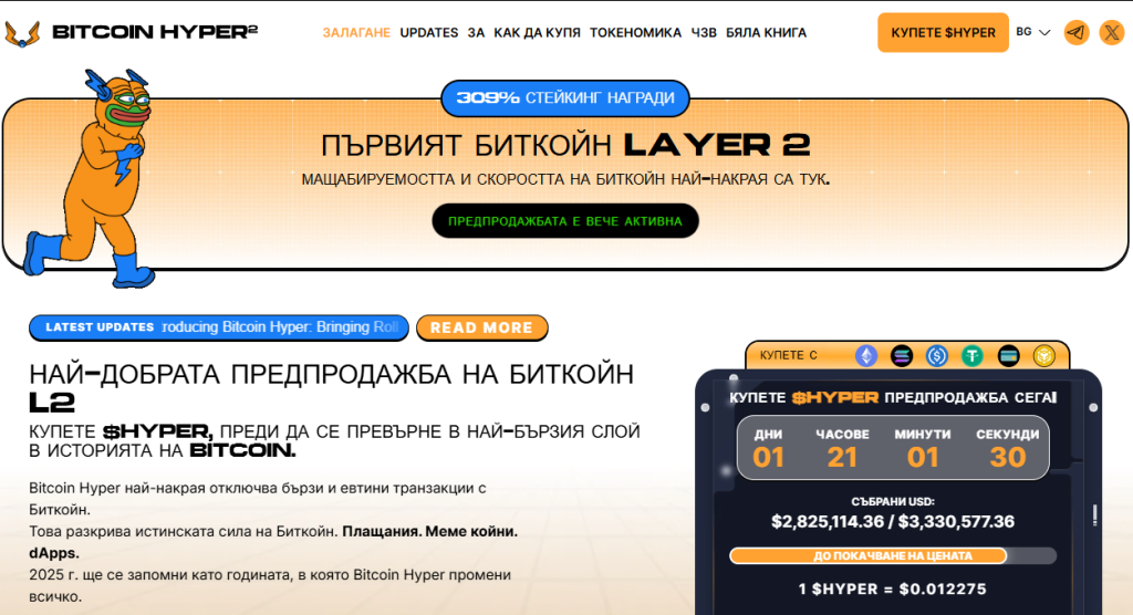 1. Bitcoin Hyper – Layer-2 мемекойн с инфраструктура и огромен потенциал