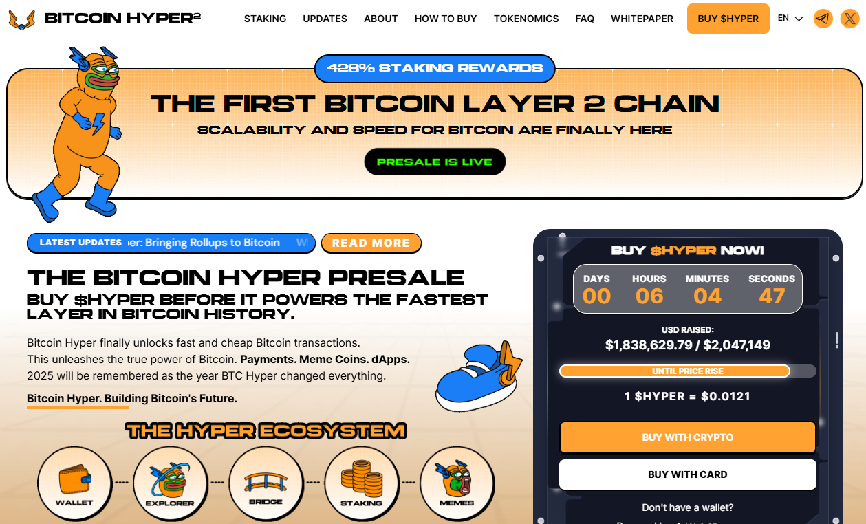 1. Bitcoin Hyper homepage - nove kriptovalute