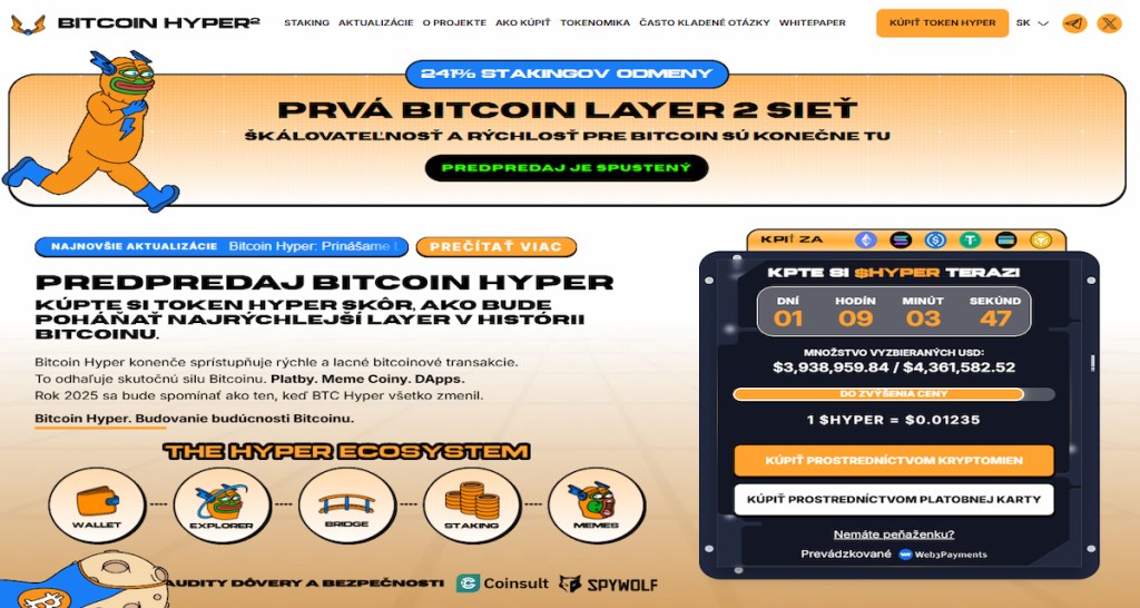 1. Bitcoin Hyper (HYPER): Layer-2 riešenie, ktoré prináša škálovateľnosť a výnos