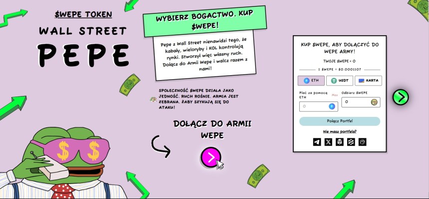 cena Wall Street Pepe kurs WEPE coin strona