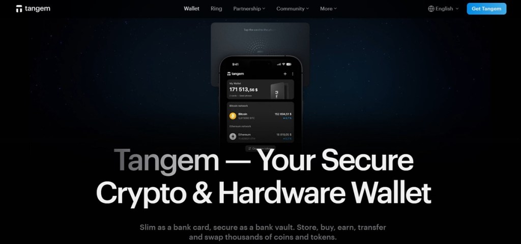 7. Tangem – Mobilny DeFi wallet bez potrzeby urządzenia dodatkowego