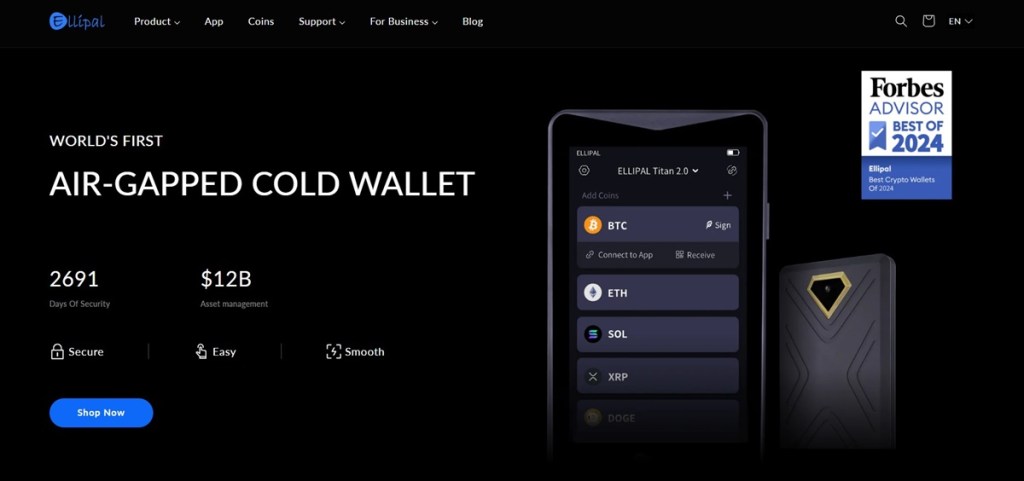 8. Ellipal Wallet – Bezpieczny sprzętowy DeFi wallet z obsługą dApps i NFT