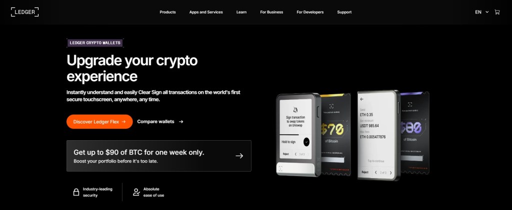 2. Ledger Flex – Securitate Bluetooth și Stocare la Rece