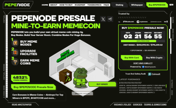 PEPENODE ($PEPENODE) official presale website.