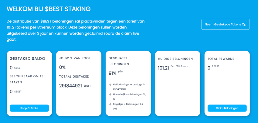 Best Wallet Token $BEST staking APY 