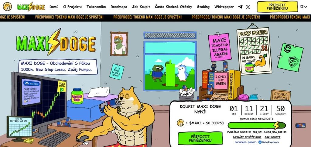 2. Maxi Doge (MAXI):psí memecoin nové generace