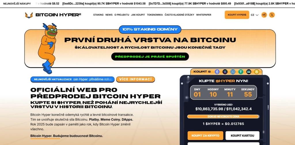 1. Bitcoin Hyper (HYPER):na cestě k průlomu