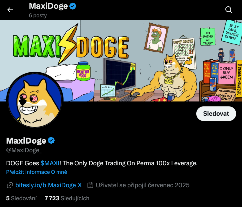 Projekt Maxi Doge na platformě X