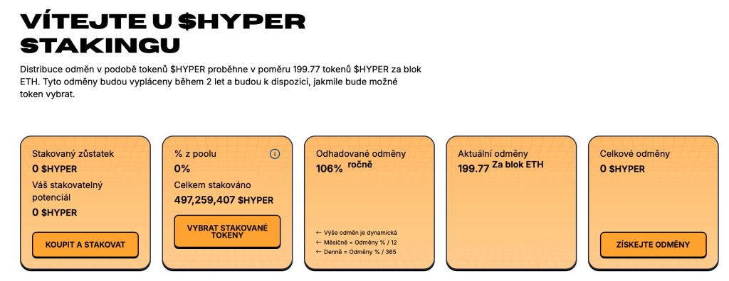 Staking tokenu $HYPER.