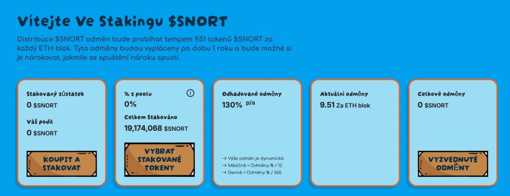 staking tokenu $SNORT