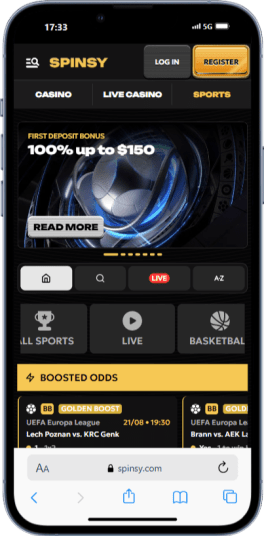 A screenshot of leading horse betting site in Australia, Spinsy