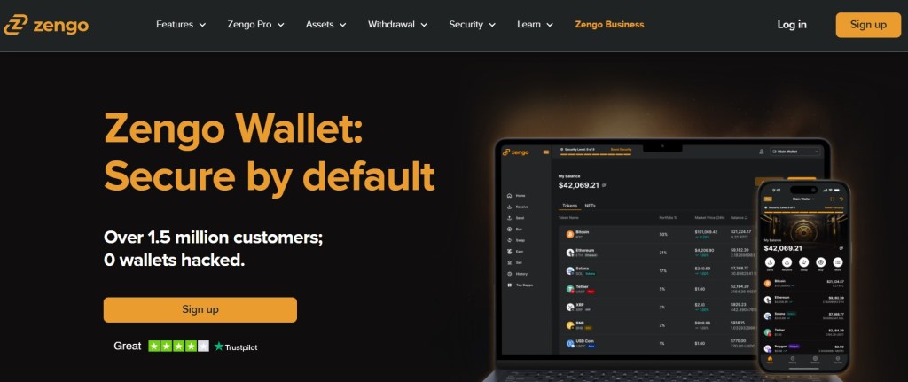 2. Zengo Wallet – Maksymalne bezpieczeństwo dzięki technologii MPC