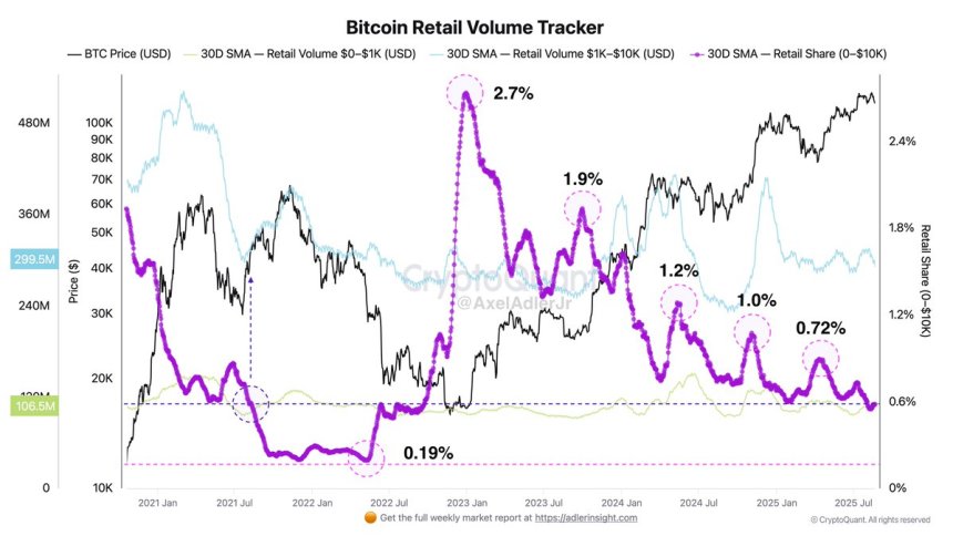 Bitcoin Retail Volume Tracker | Source: Axel Adler