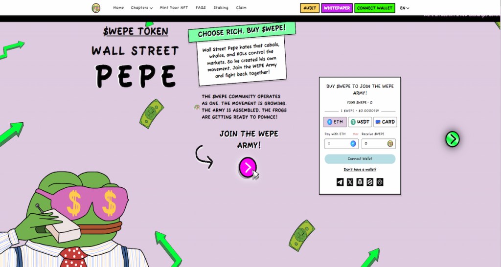 Detaljnije o Wall Street Pepe (WEPE) projektu