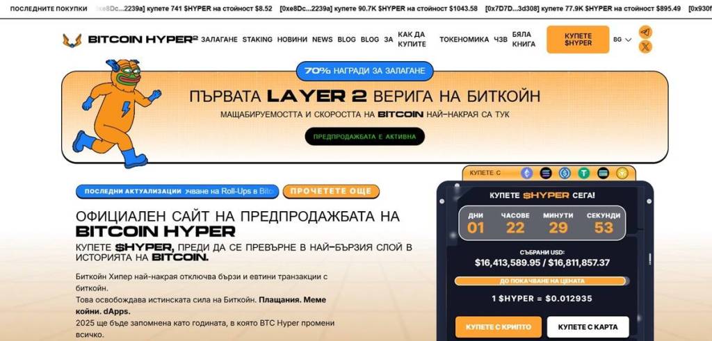 Bitcoin Hyper (HYPER) – Layer-2 революция за Биткойн