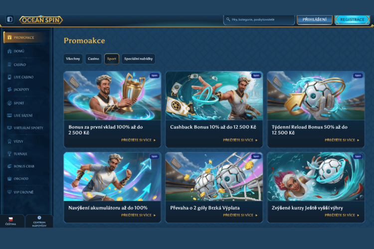 Bonusy ve sázkové kanceláři OceanSpin