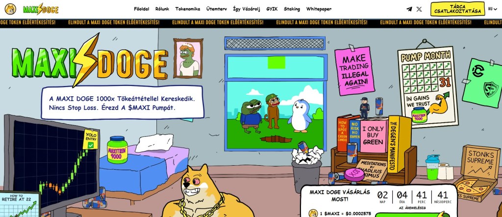 Maxi Doge – Mém érme stakinggel és átlátható tokenomikával