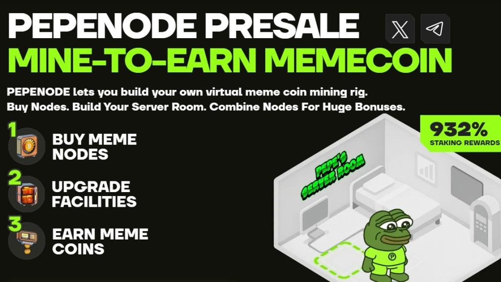 Pepenode is een mine-to-earn meme coin