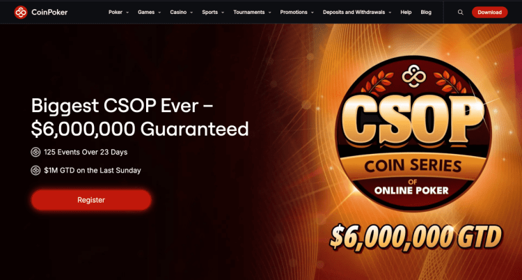 скриншот с сайта CoinPoker