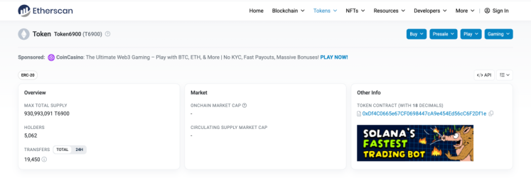 скриншот Etherscan