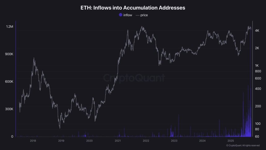 Ethereum Inflows into Accumulation Addresses | Source: Darkfost