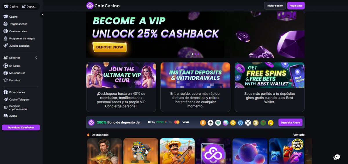 Coincasino es la mejor opción para apuestas con criptomonedas