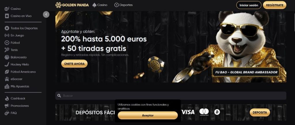 GoldenPanda es uno de los mejores crypto casinos del mercado