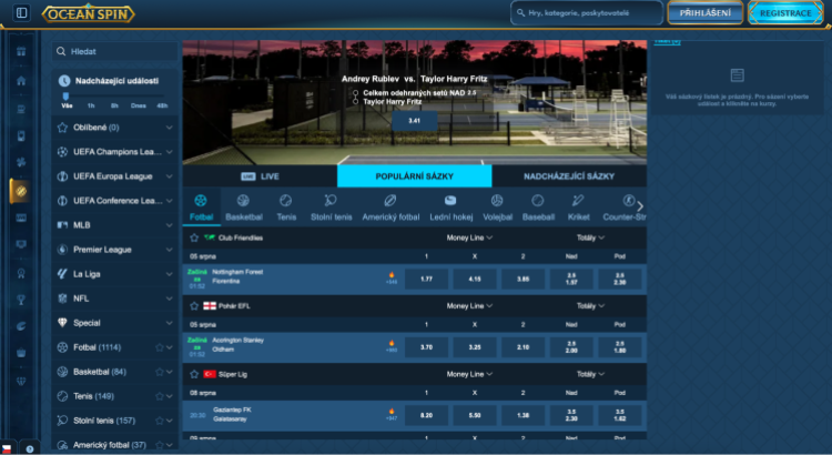Možnosti sázení na OceanSpin