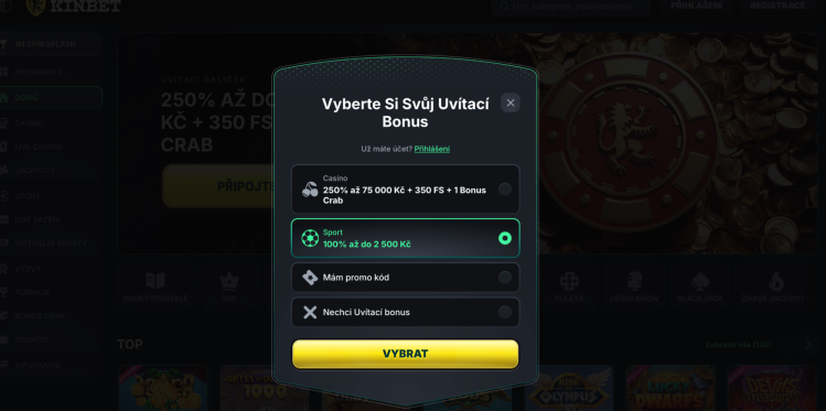 aktivace nabídky pro nové hráče